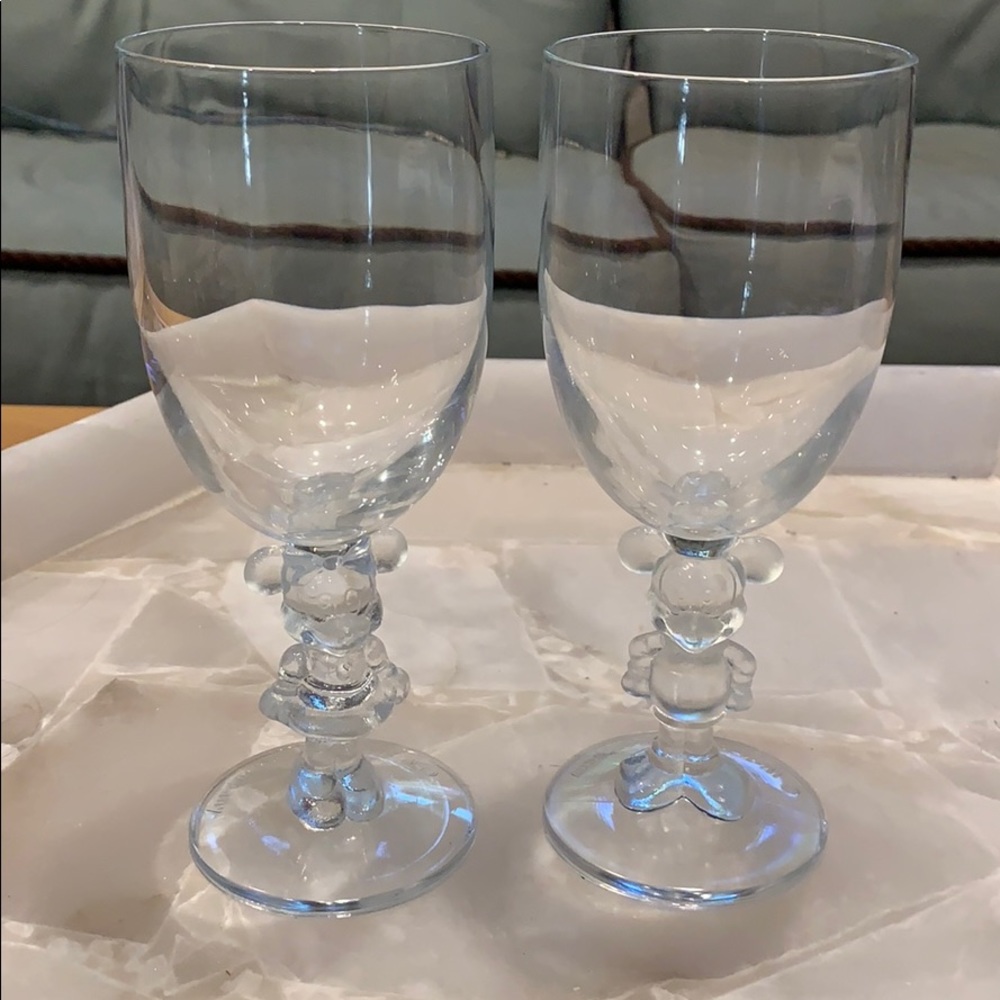 Vintage Disney Mickey and Minnie Mouse Goblets